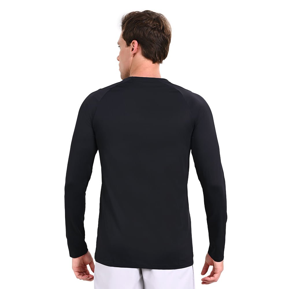 Camiseta Manga Longa de Treino Masculina Mizuno Pro Uv +50 Preto 3