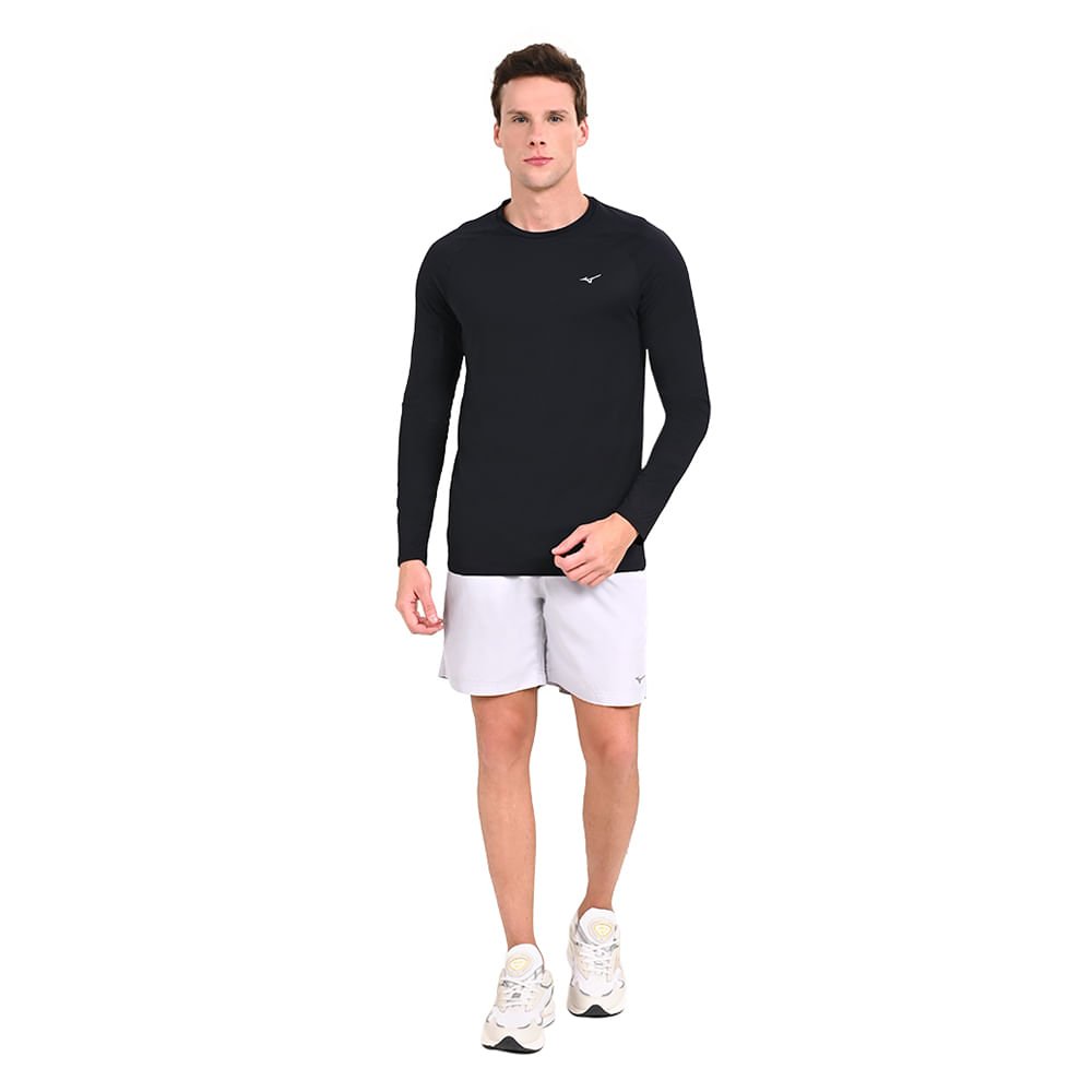 Camiseta Manga Longa de Treino Masculina Mizuno Pro Uv +50 Preto 4