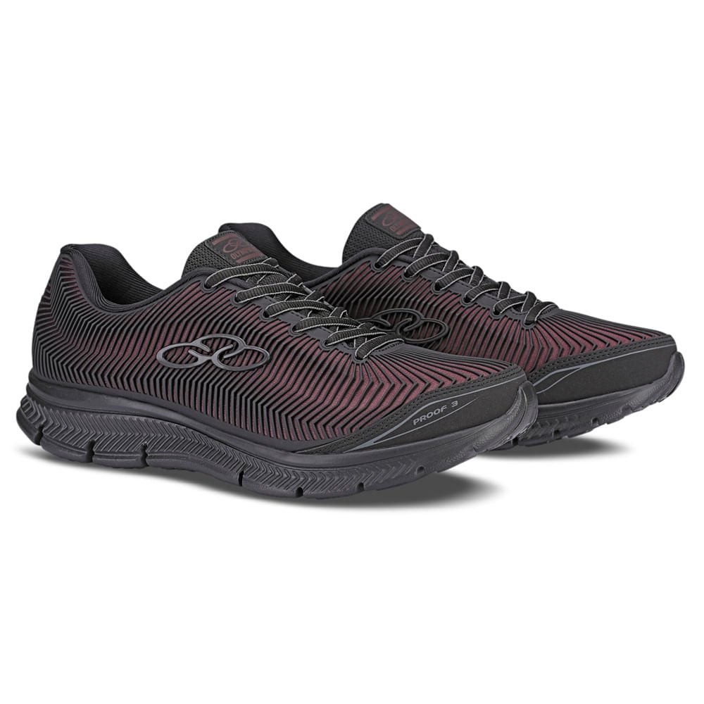 Tênis Olympikus Proof 3 Unissex Preto/Vermelho 2