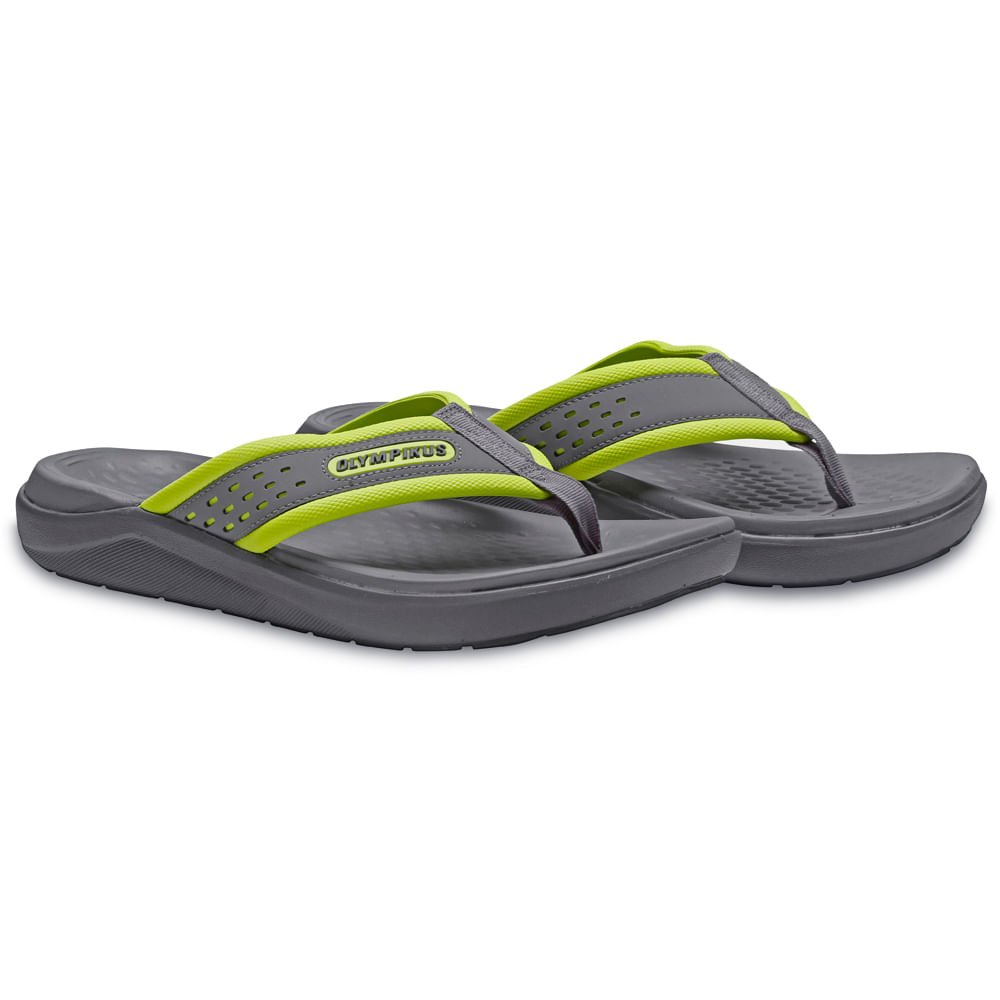 Chinelo Olympikus 921 Unissex Cinza/Amarelo 2