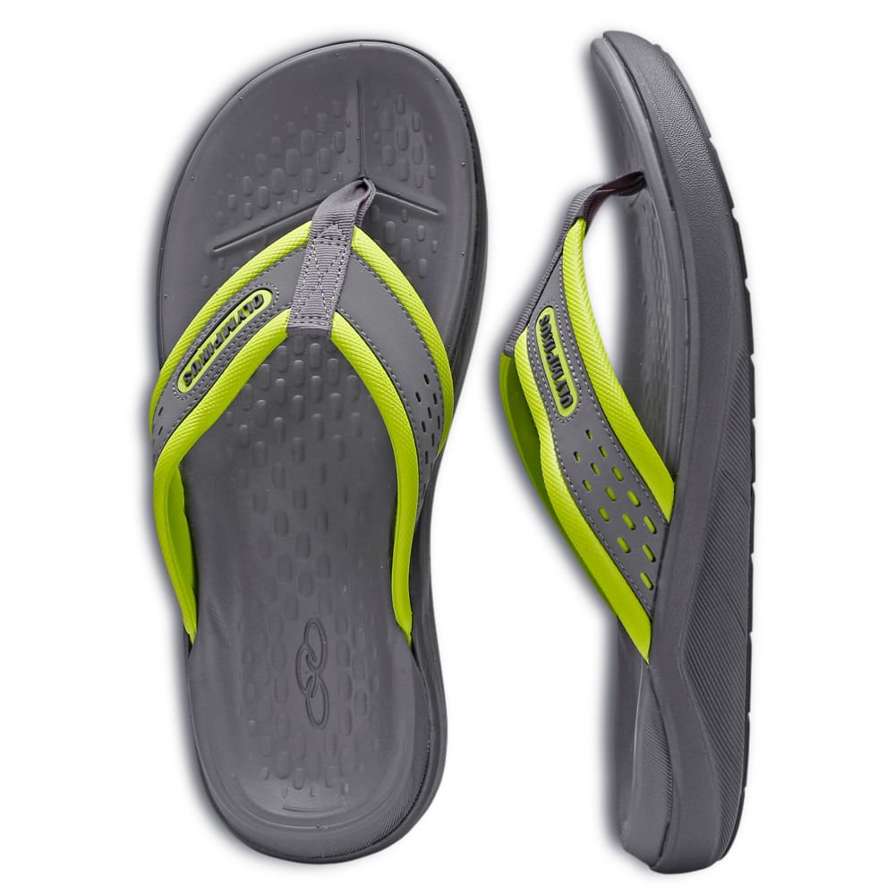 Chinelo Olympikus 921 Unissex Cinza/Amarelo 4
