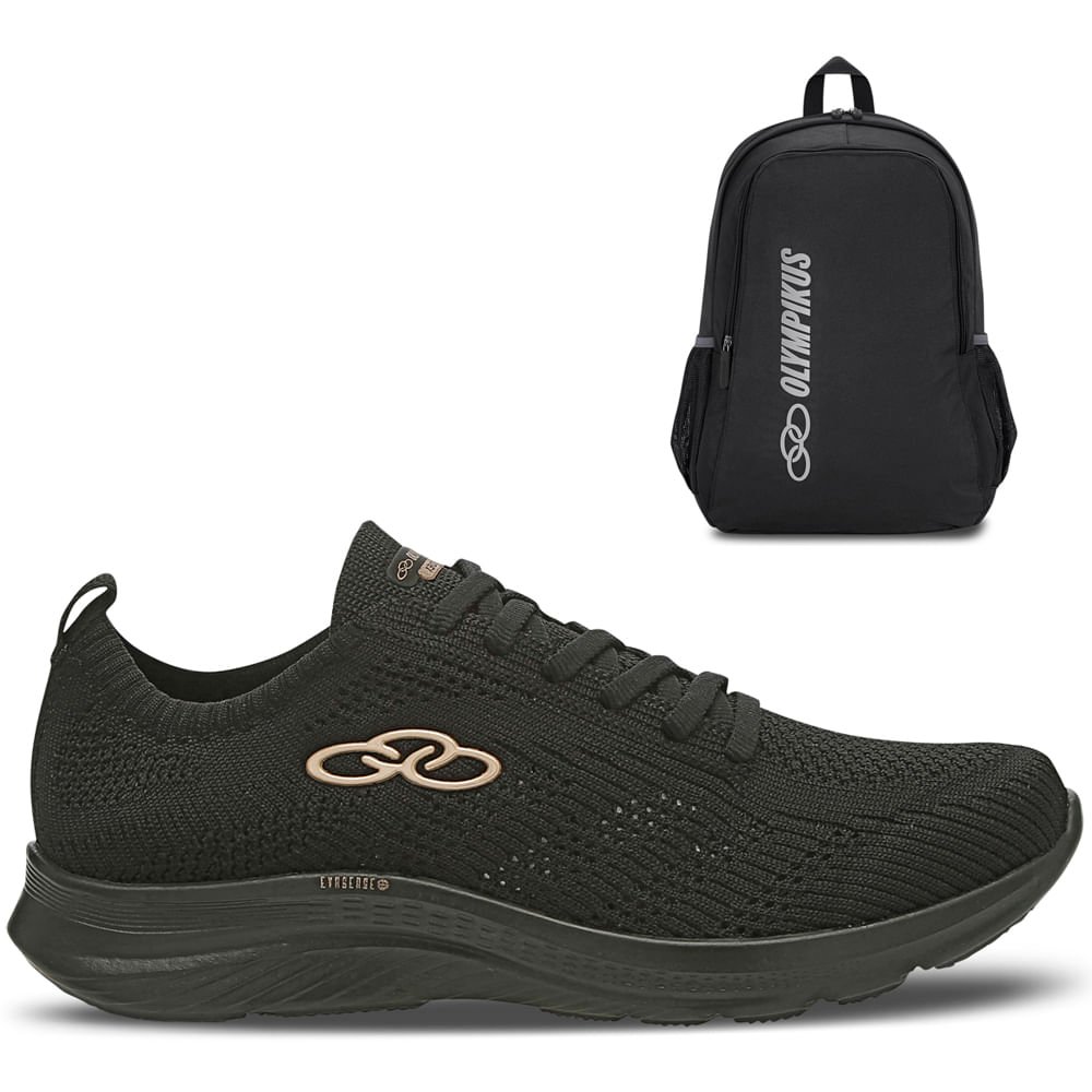 Kit 1 Tênis Olympikus Delta e 1 Mochila Braze Preto