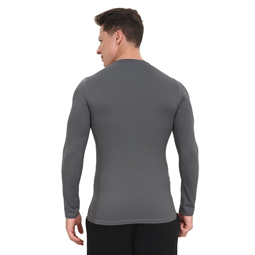 Camiseta Manga Longa Flex Compression Olympikus Masculina Cinza 4