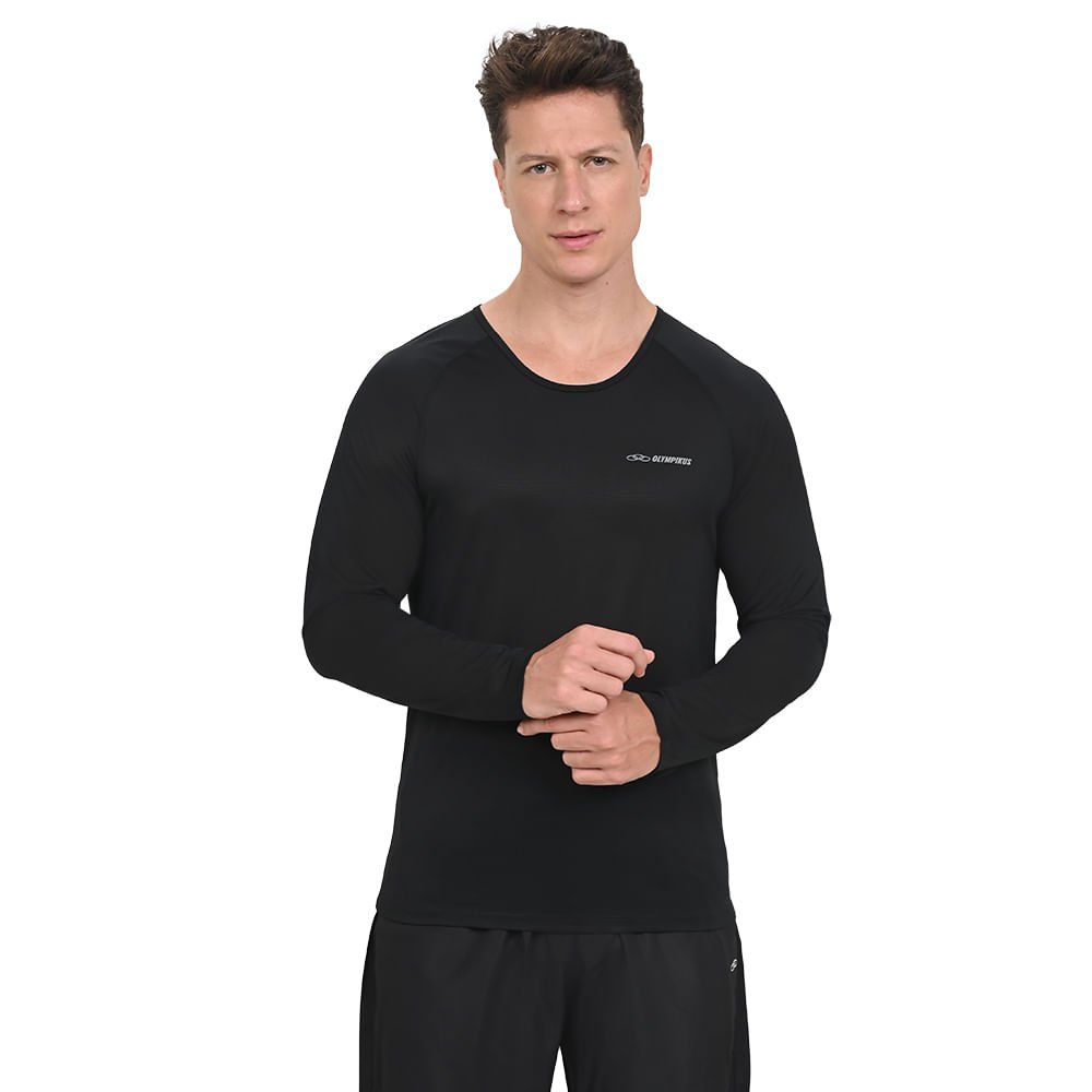 Camiseta Runner Manga Longa 2.0 Olympikus Masculina Preto 3