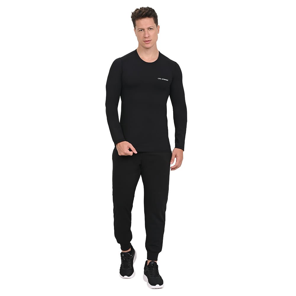 Camiseta Manga Longa Flex Compression Olympikus Masculina Preto 2