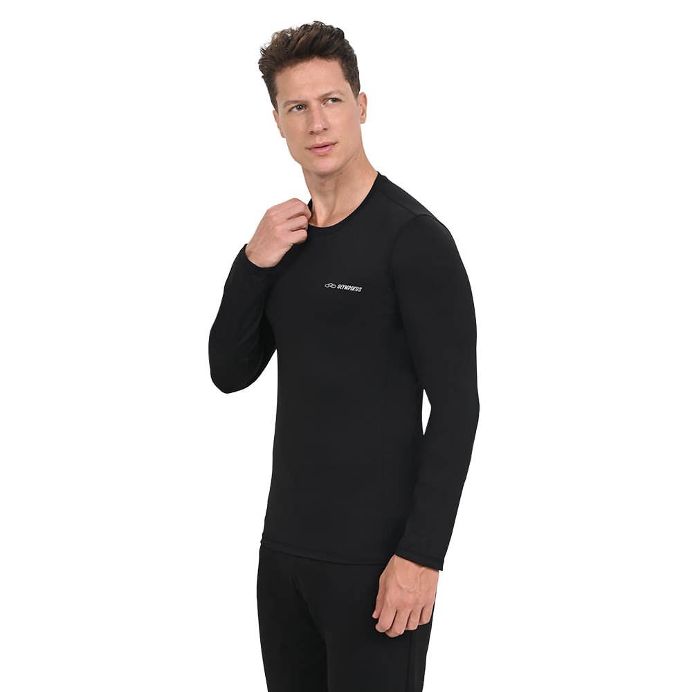 Camiseta Manga Longa Flex Compression Olympikus Masculina Preto 3