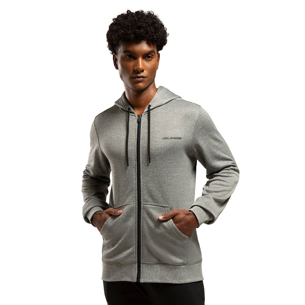 Jaqueta Moletom Olympikus Masculina Cinza 1