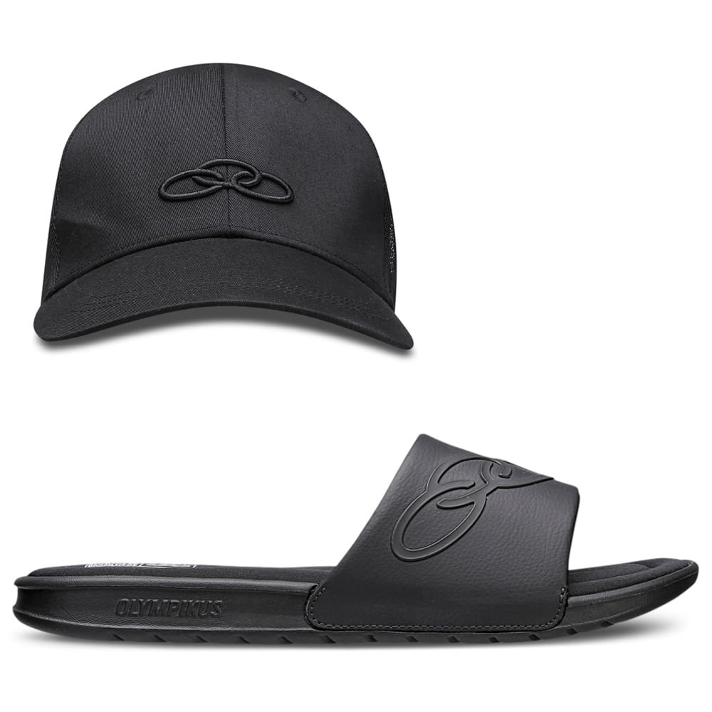 Kit 1 Chinelo Olympikus Patmos e 1 Boné Casual