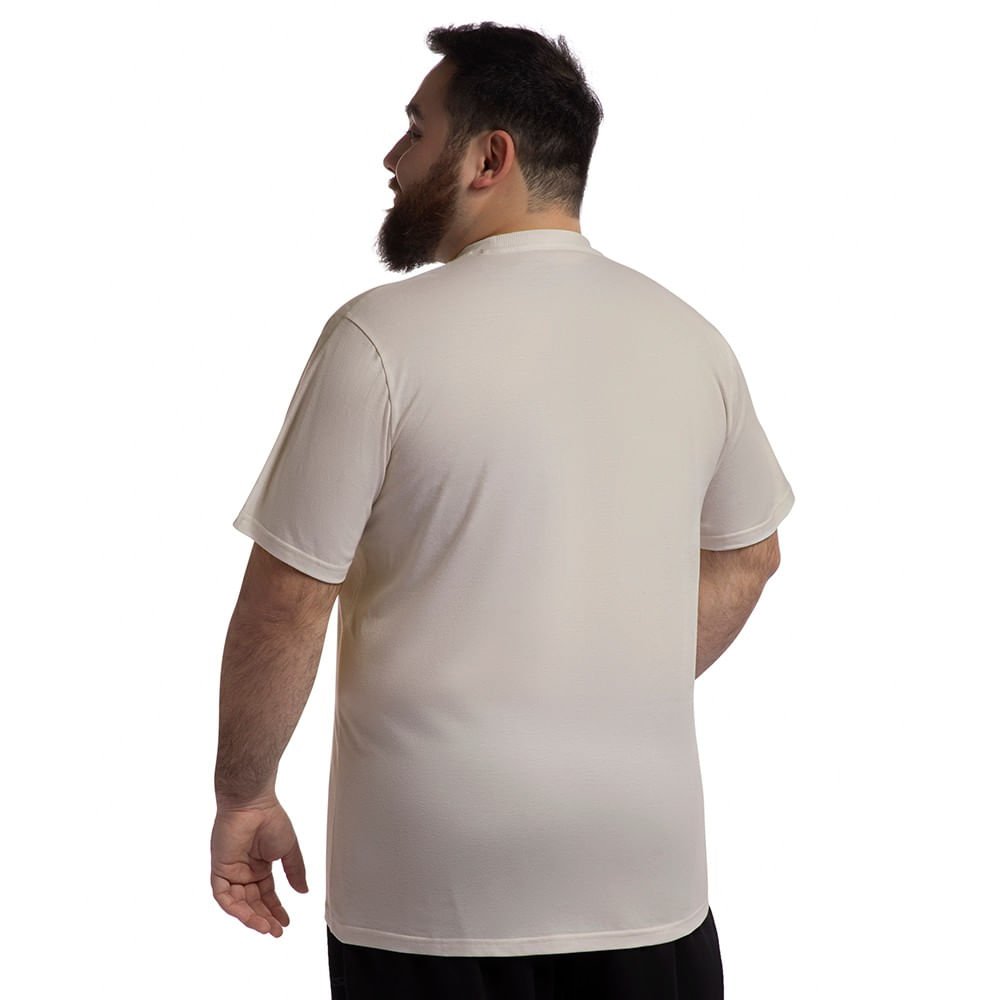 Camiseta Comfy Tape Olympikus Masculina Plus Size Bege 3