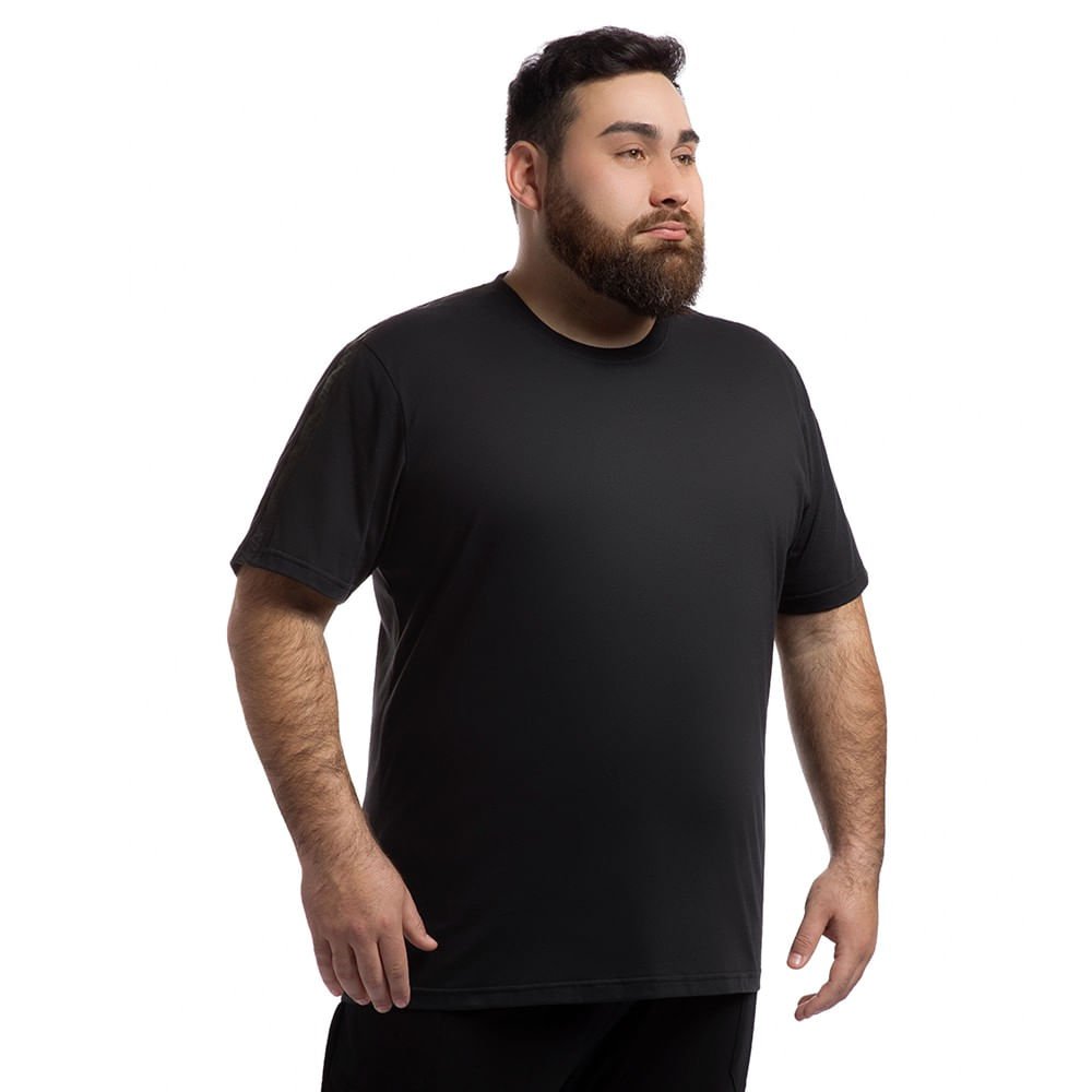 Camiseta Comfy Tape Olympikus Masculina Plus Size Preto 2