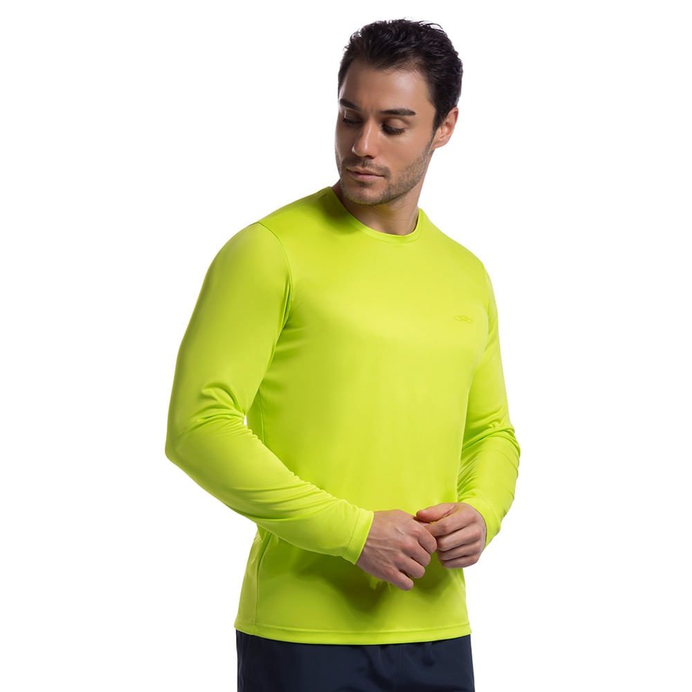Camiseta Manga Longa Essential Olympikus Masculina Amarelo 3