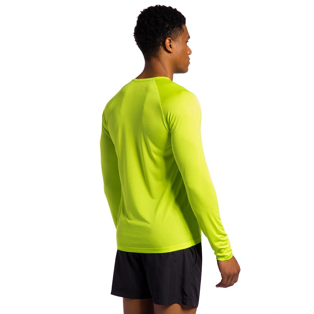 Camiseta Runner Manga Longa 2.0 Masculina Amarelo 2