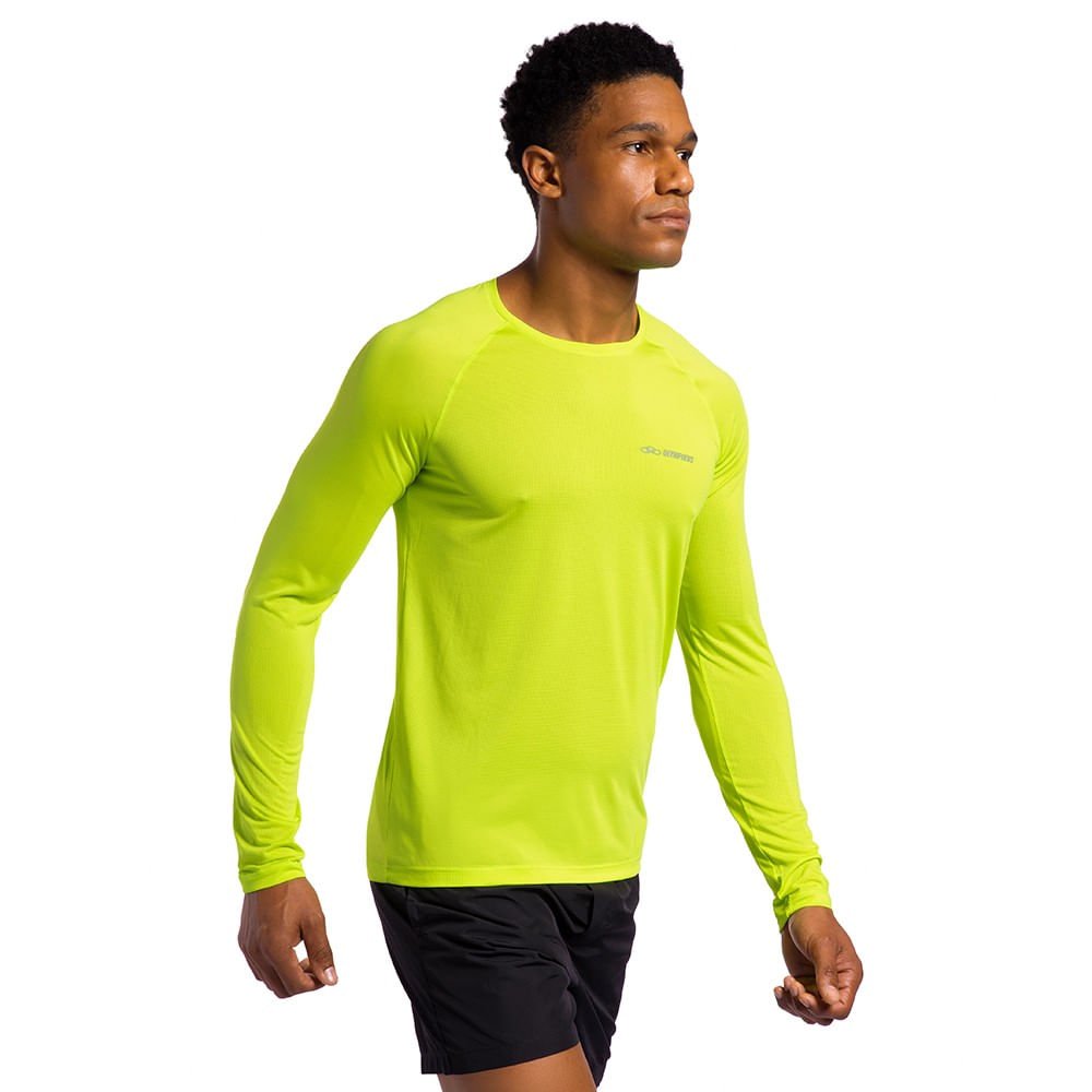 Camiseta Runner Manga Longa 2.0 Masculina Amarelo 3
