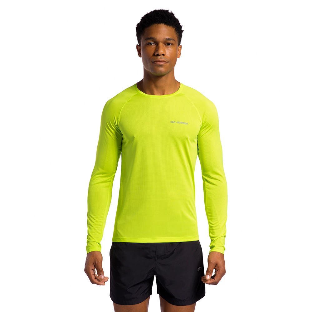 Camiseta Runner Manga Longa 2.0 Masculina Amarelo 1