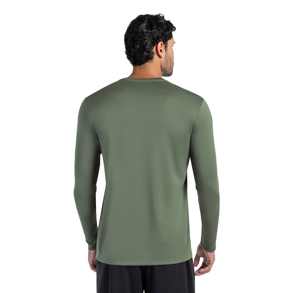 Camiseta Manga Longa Essential Olympikus Masculina Verde 3