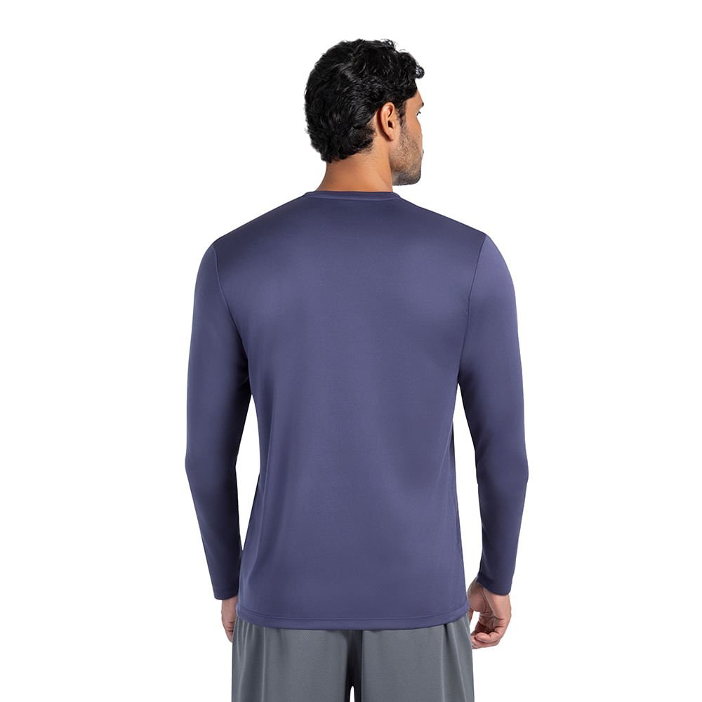 Camiseta Manga Longa Essential Olympikus Masculina Azul 3