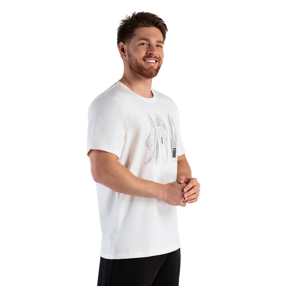 Camiseta Comfy Corre Masculina Branco 2