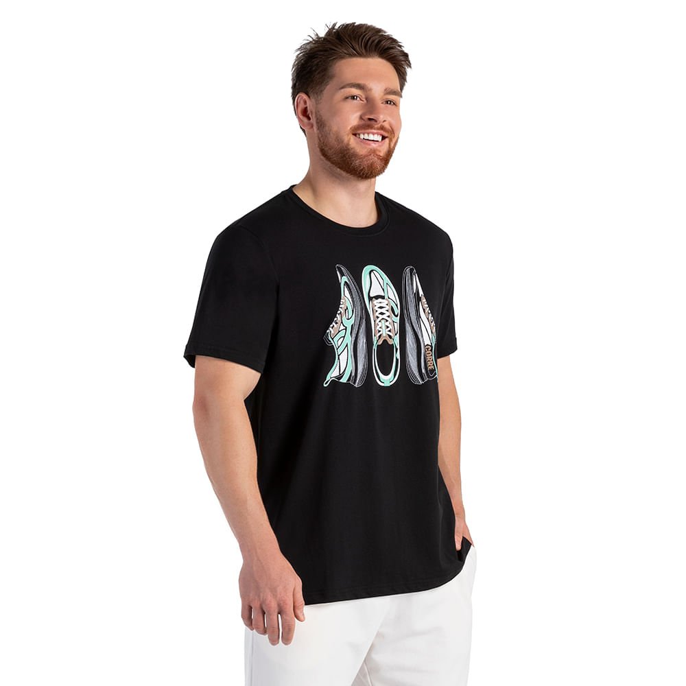 Camiseta Comfy Corre Masculina Preto 2