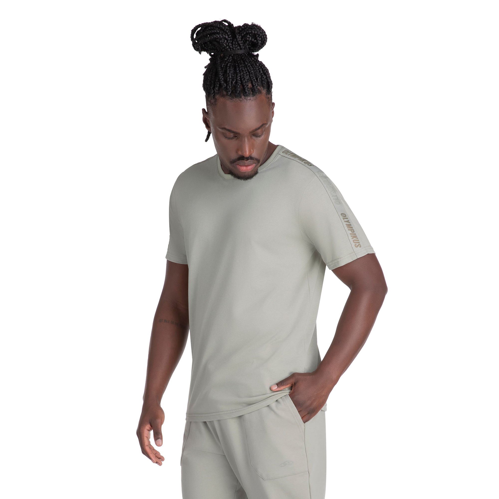 Camiseta Comfy Tape Olympikus Masculina Bege 2