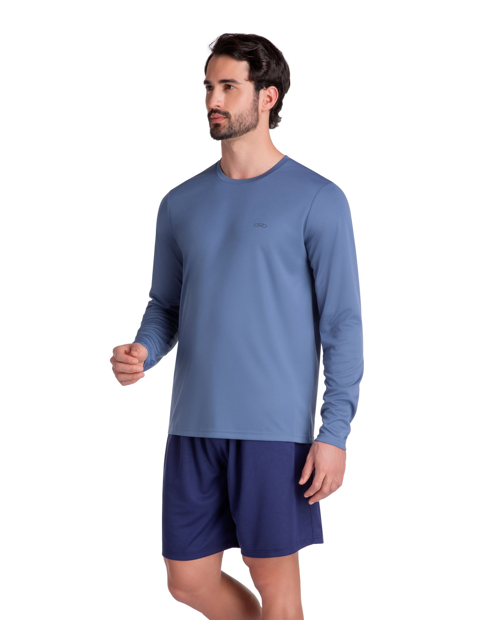 Camiseta Essential Manga Longa Olympikus Azul 2