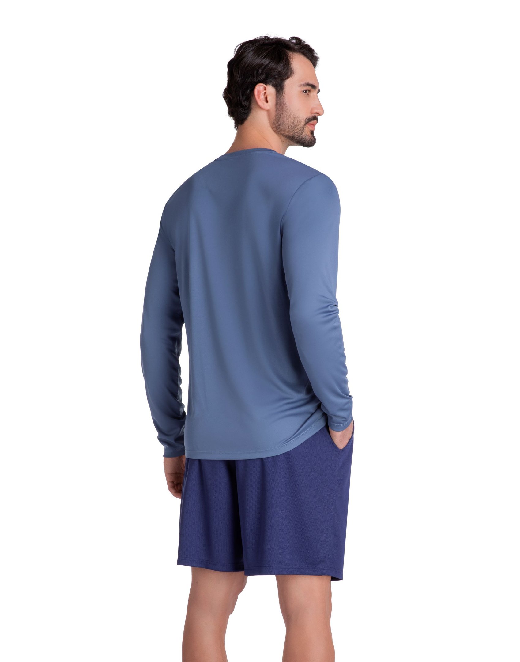 Camiseta Essential Manga Longa Olympikus Azul 3