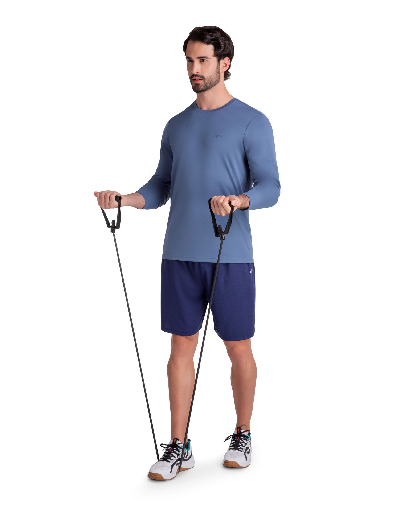 Camiseta Essential Manga Longa Olympikus Azul 4