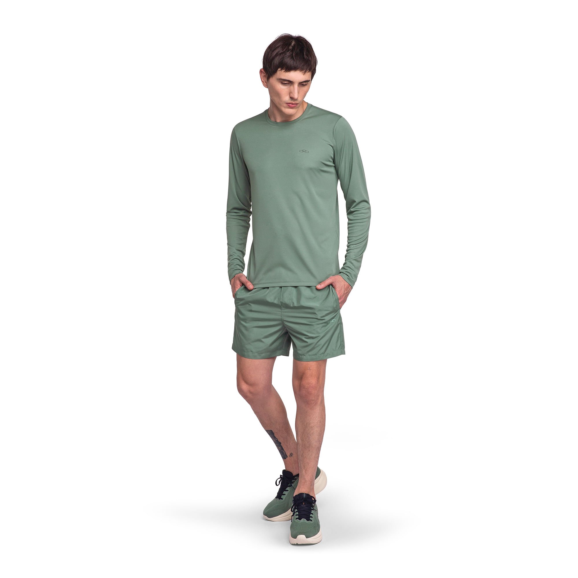 Camiseta Essential Manga Longa Olympikus Verde 4