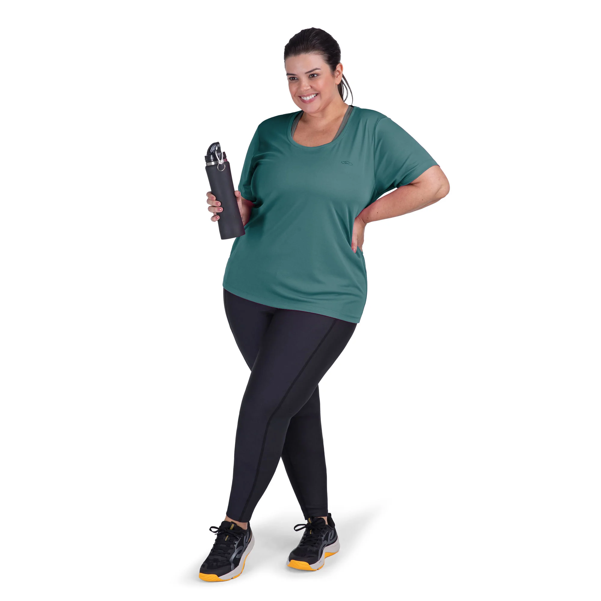 Camiseta Essential Manga Curta Olympikus Plus Size Verde 2