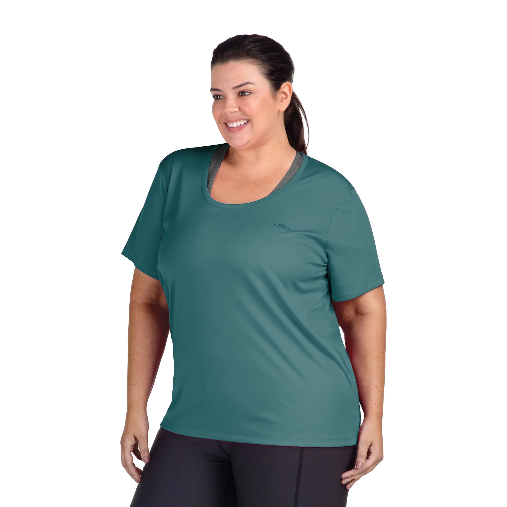 Camiseta Essential Manga Curta Olympikus Plus Size Verde 4