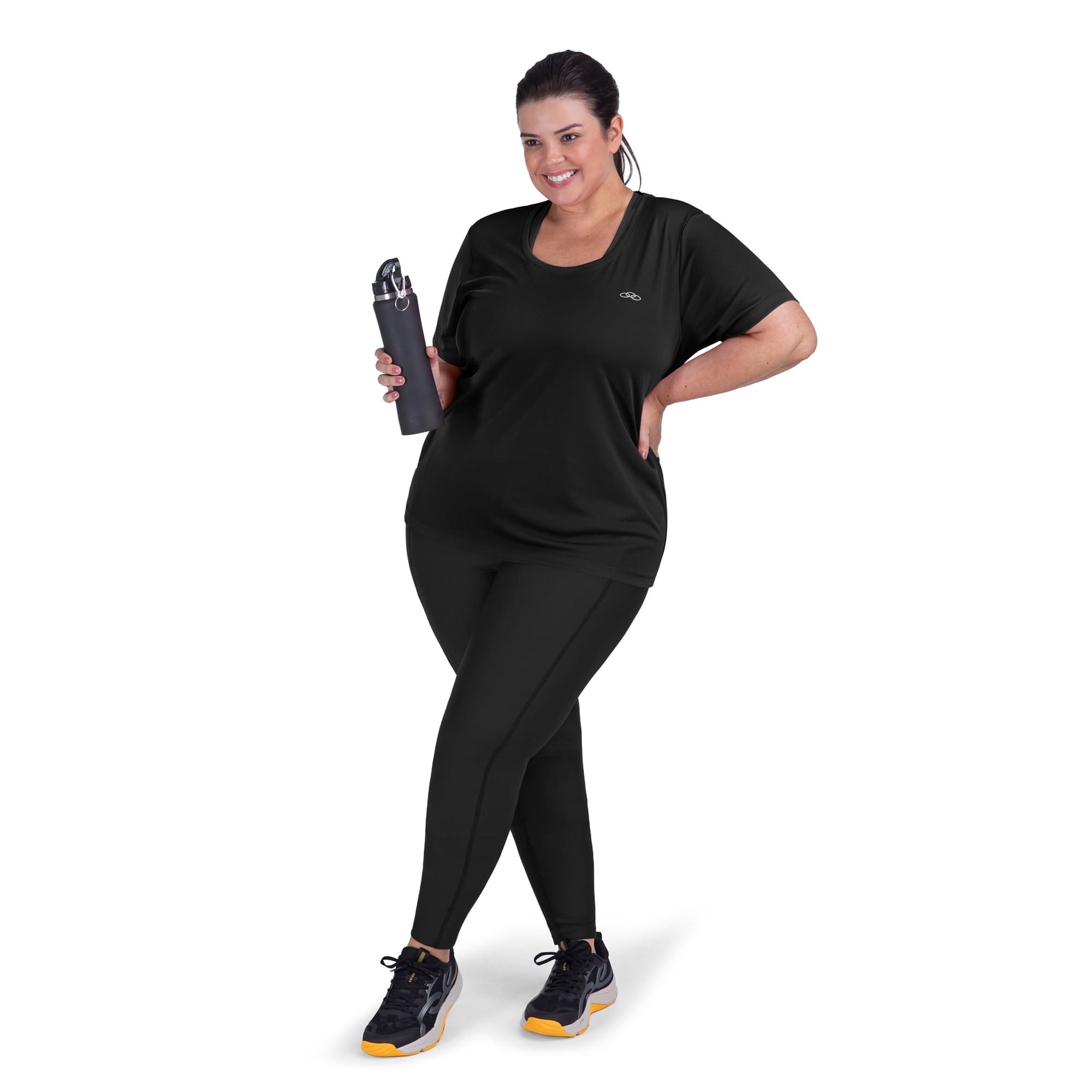Camiseta Essential Manga Curta Olympikus Plus Size Preto 4