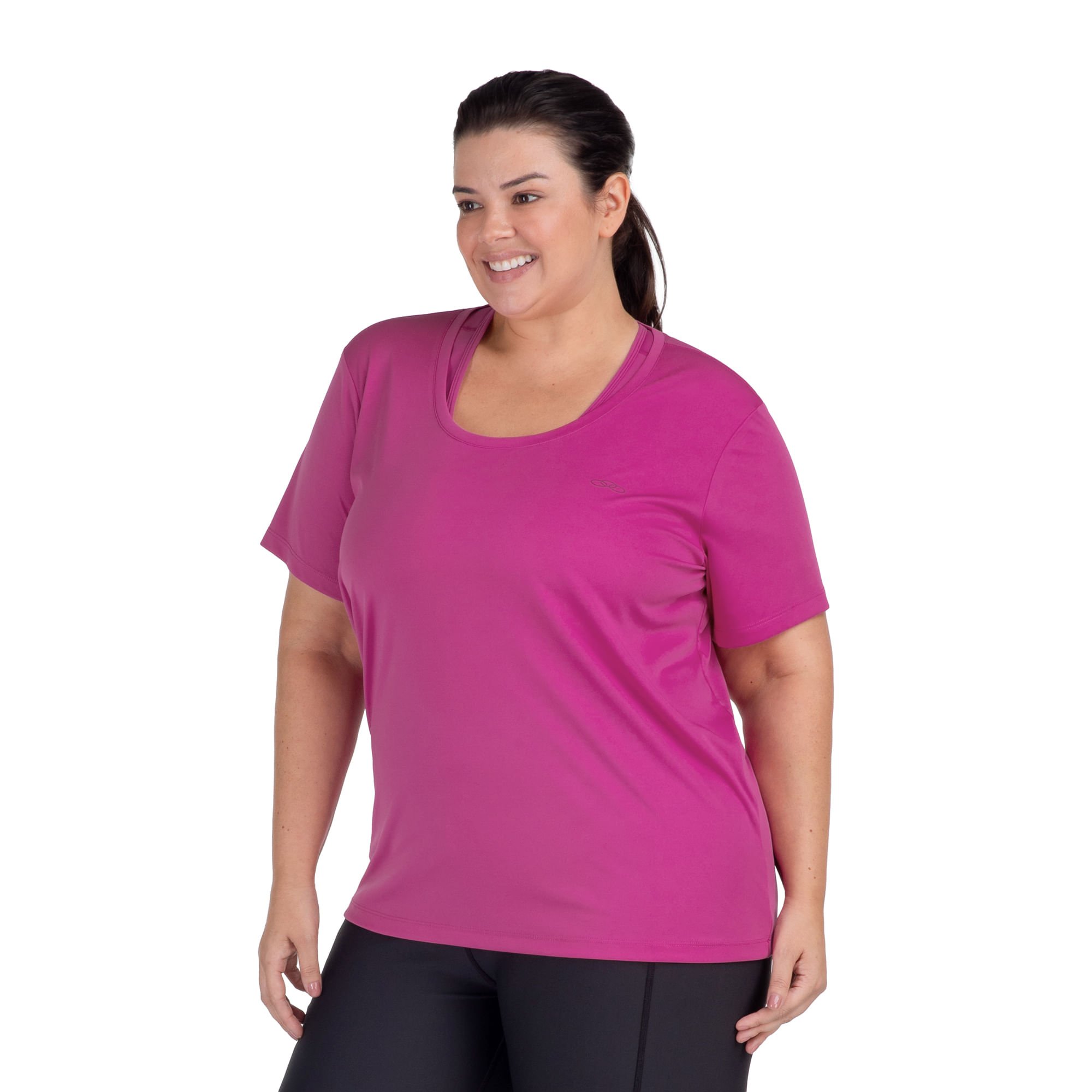 Camiseta Essential Manga Curta Olympikus Plus Size Roxo 2