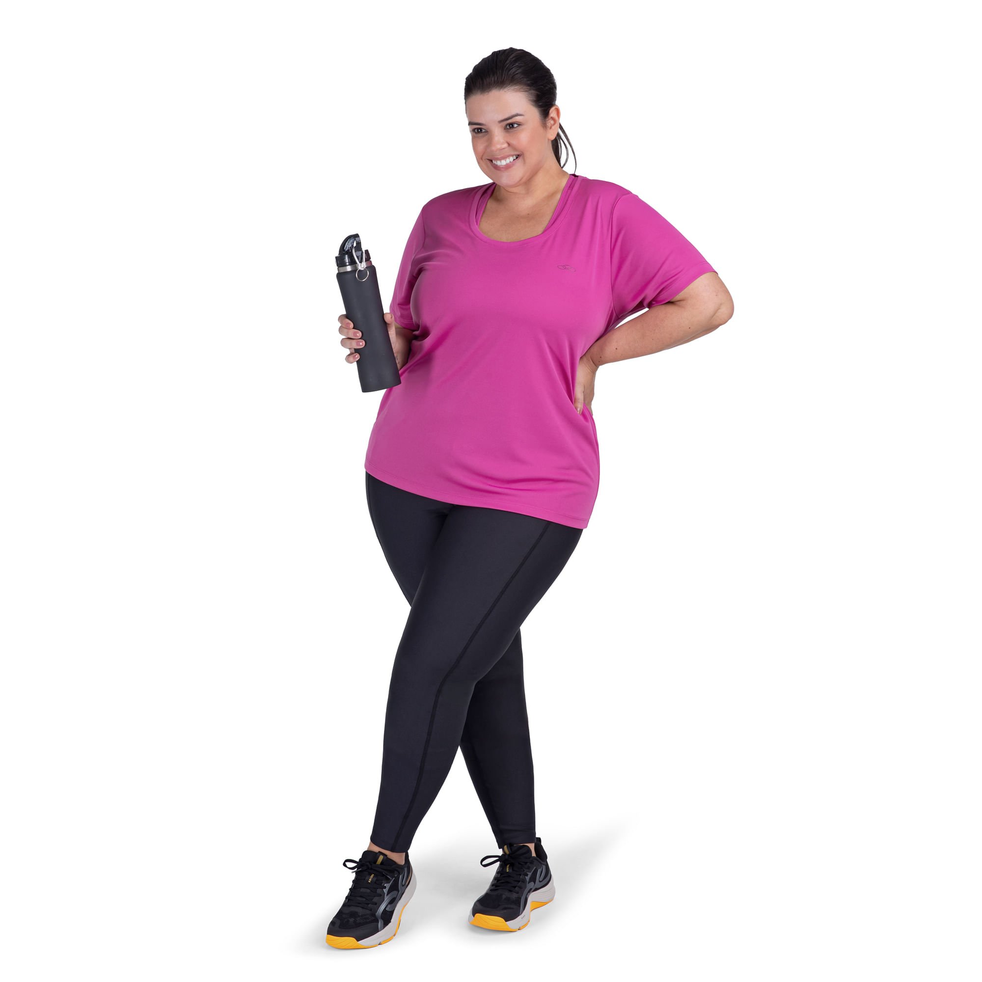 Camiseta Essential Manga Curta Olympikus Plus Size Roxo 3