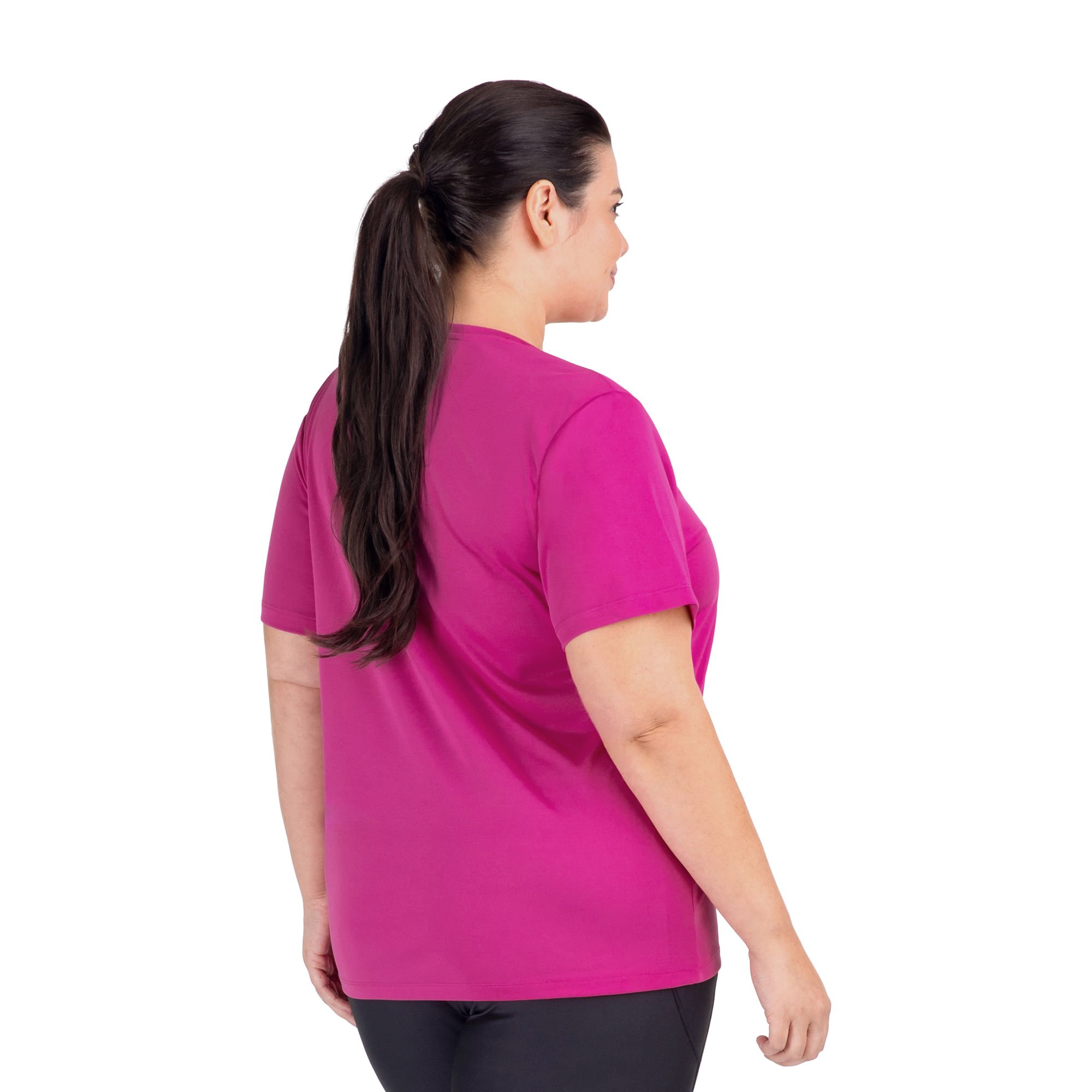 Camiseta Essential Manga Curta Olympikus Plus Size Roxo 4