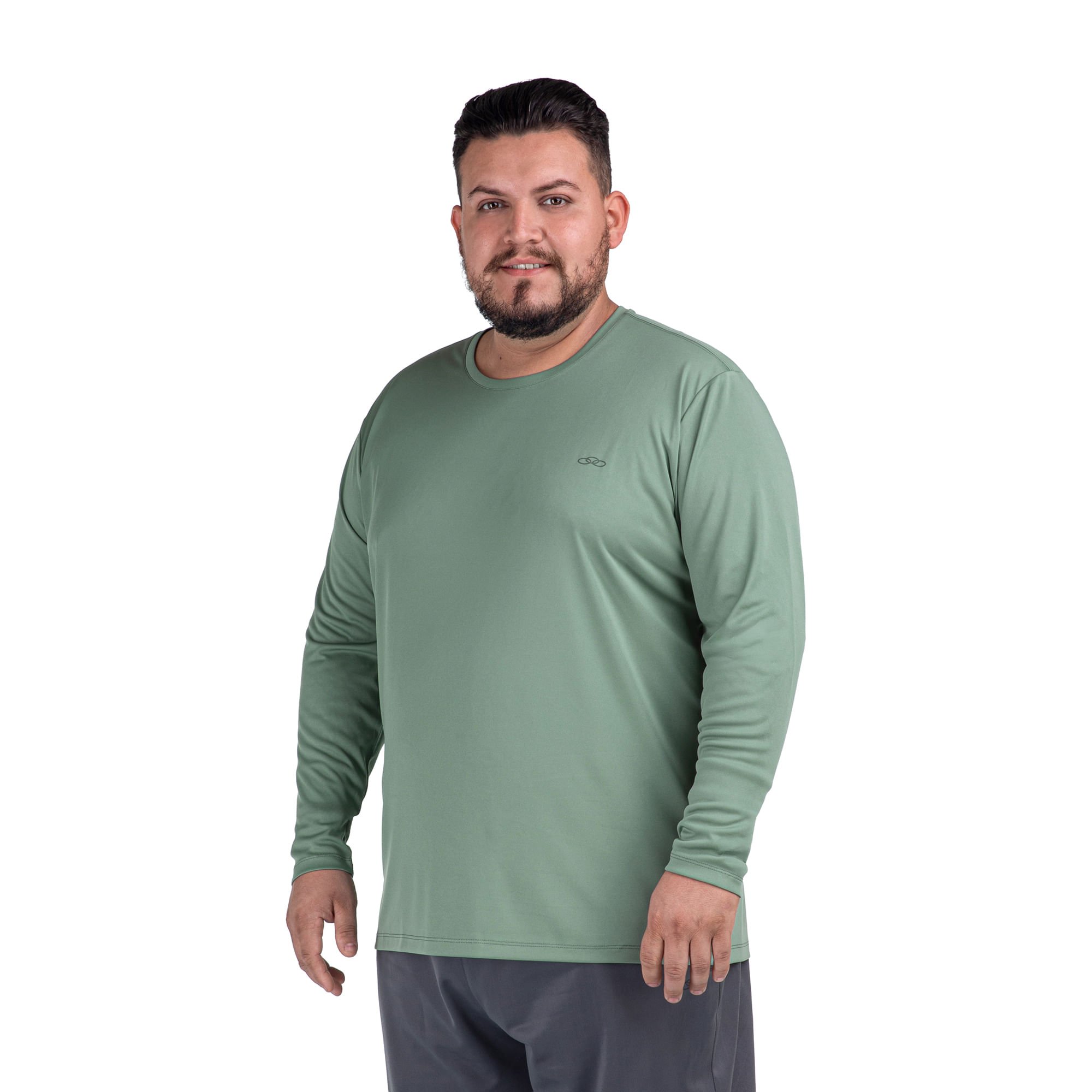 Camiseta Essential Manga Longa Olympikus Plus Size Verde 2