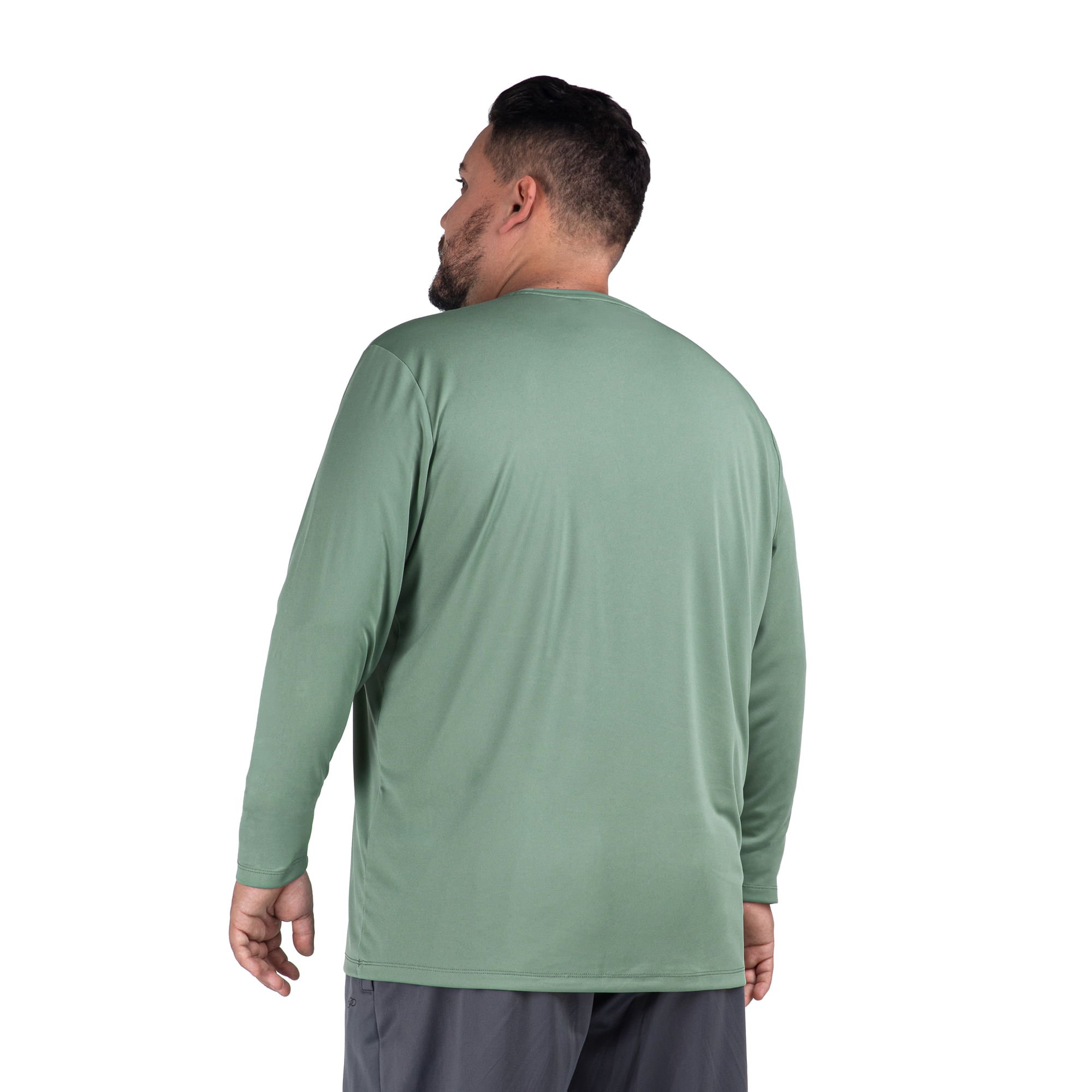 Camiseta Essential Manga Longa Olympikus Plus Size Verde 3