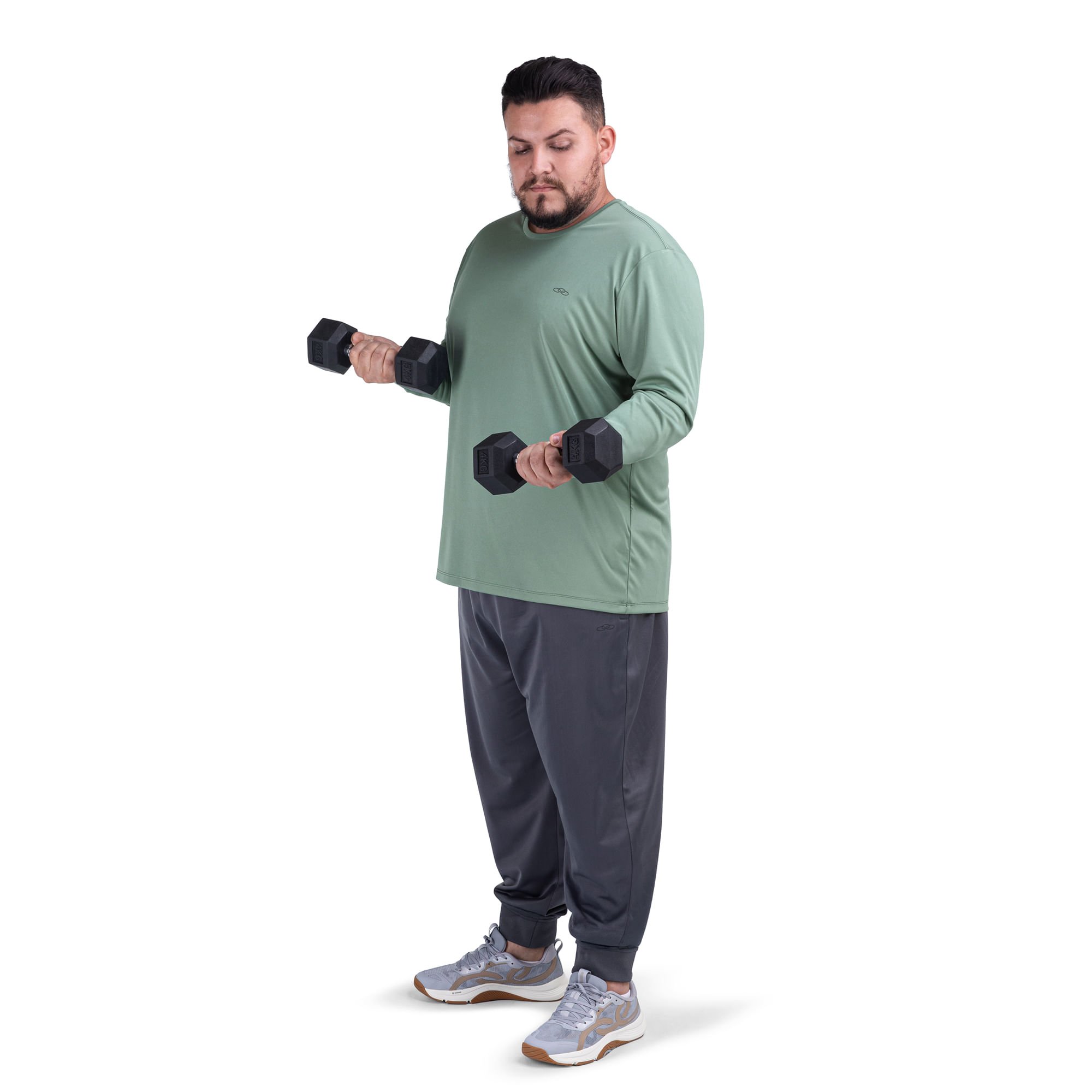 Camiseta Essential Manga Longa Olympikus Plus Size Verde 5