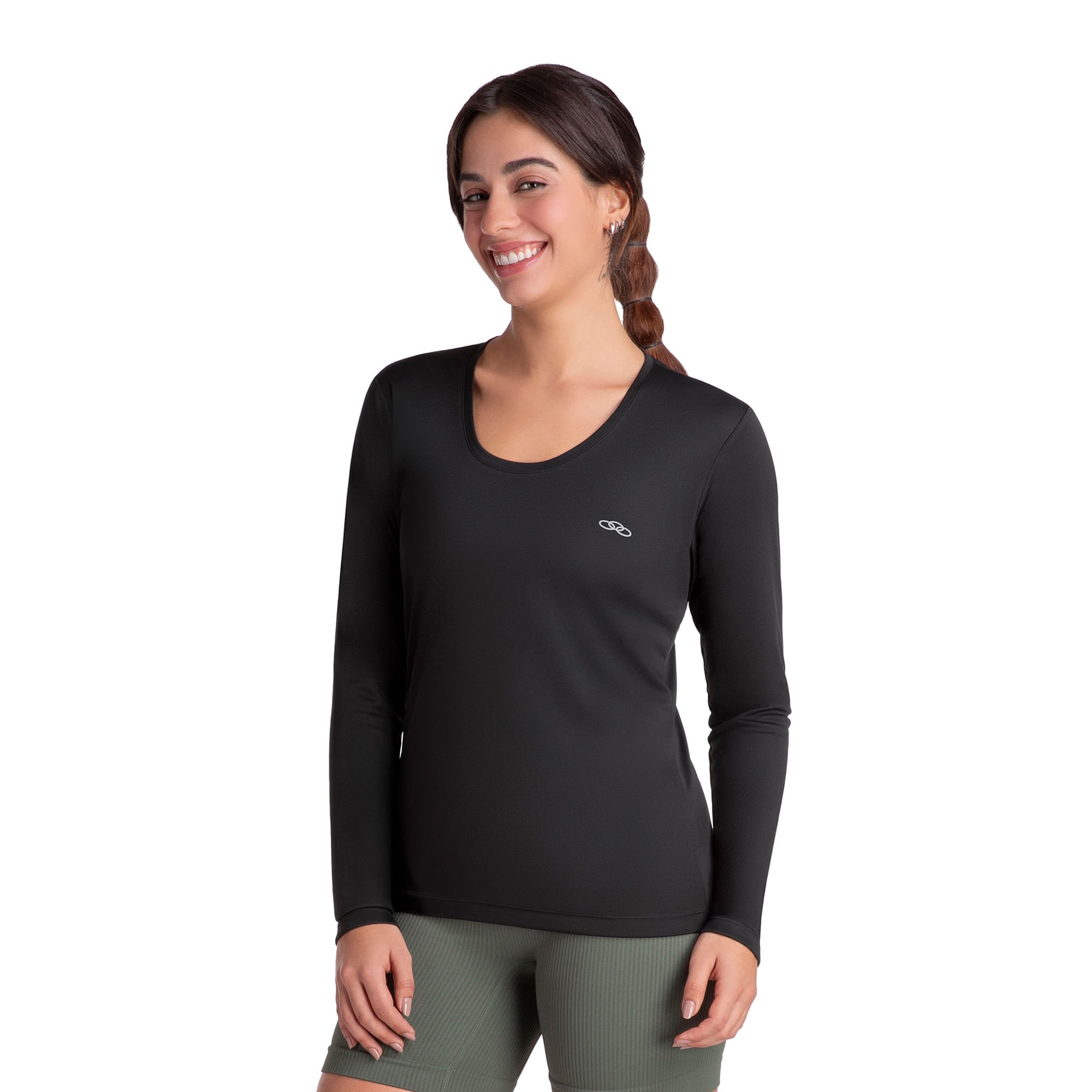 Camiseta Essential Manga Longa Olympikus Preto 2