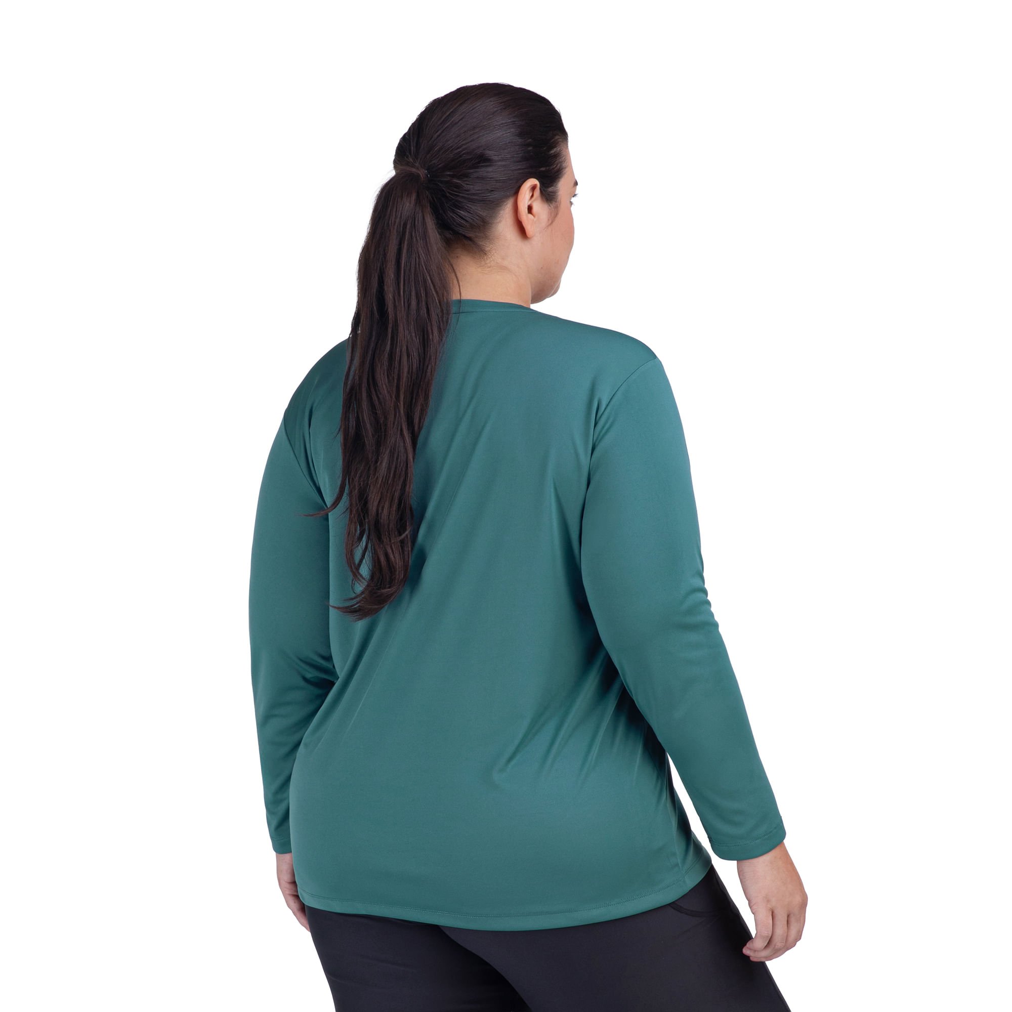 Camiseta Essential Manga Longa Olympikus Plus Size Verde 3