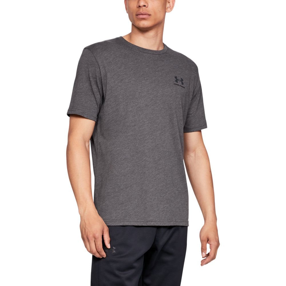 Camiseta de Treino Masculina Under Armour Left Chest Cinza 1