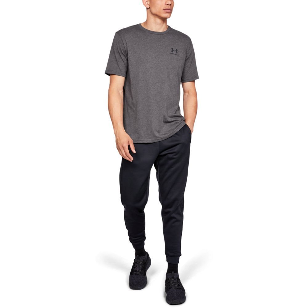 Camiseta de Treino Masculina Under Armour Left Chest Cinza 2