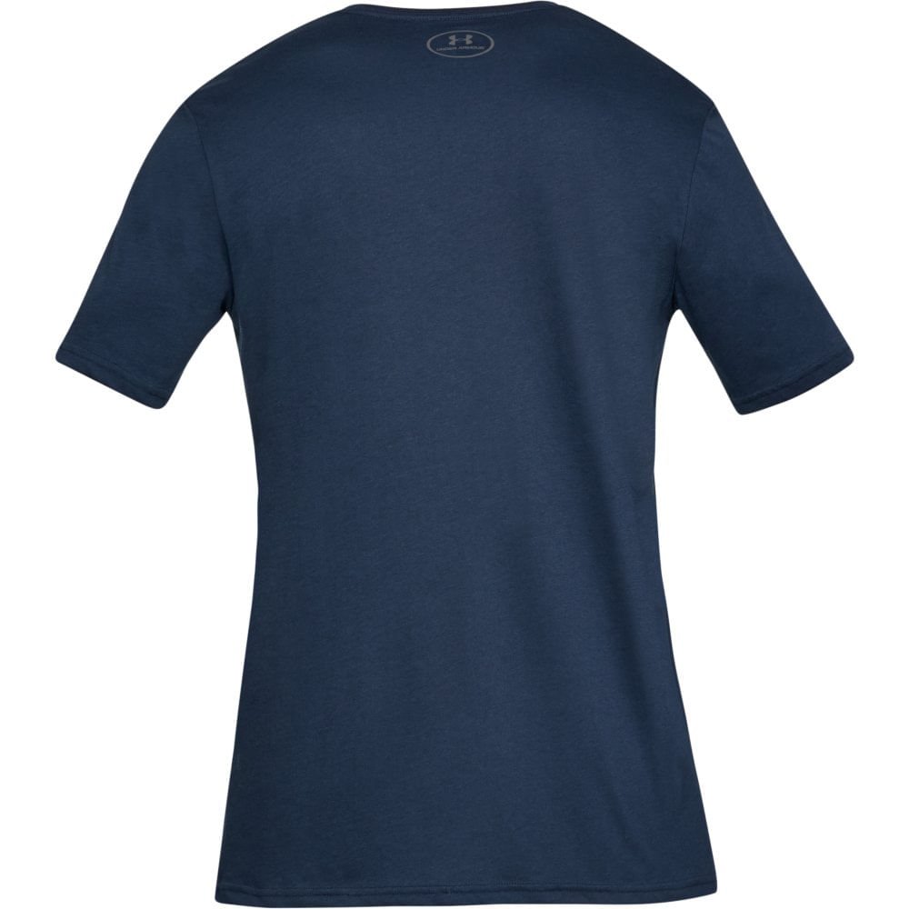 Camiseta de Treino Masculina Under Armour Sportstyle Logo Azul Marinho 5