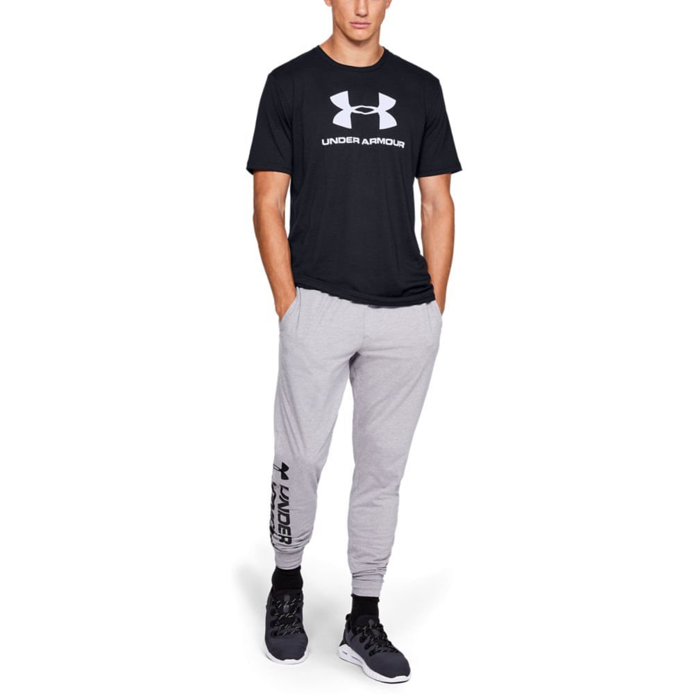 Camiseta de Treino Masculina Under Armour Sportstyle Logo Preto 2