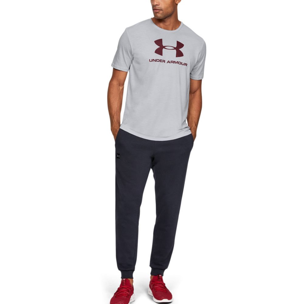 Camiseta de Treino Masculina Under Armour Sportstyle Logo Cinza 2