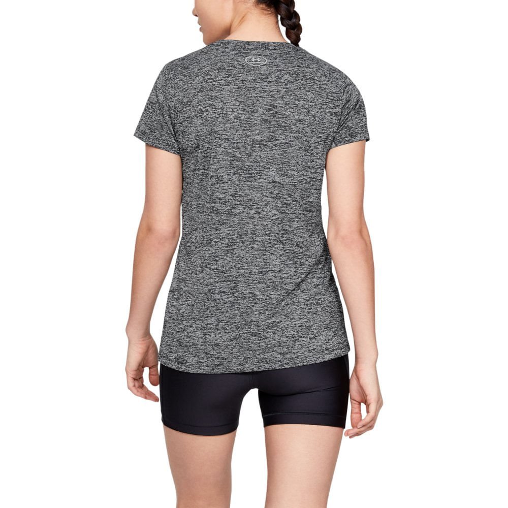 Camiseta de Treino Feminina Under Armour Tech SSV-Twist Cinza 2