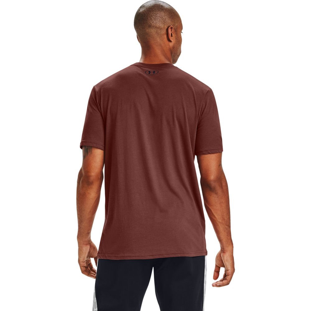 Camiseta de Treino Masculina Under Armour Left Chest Bordô 3