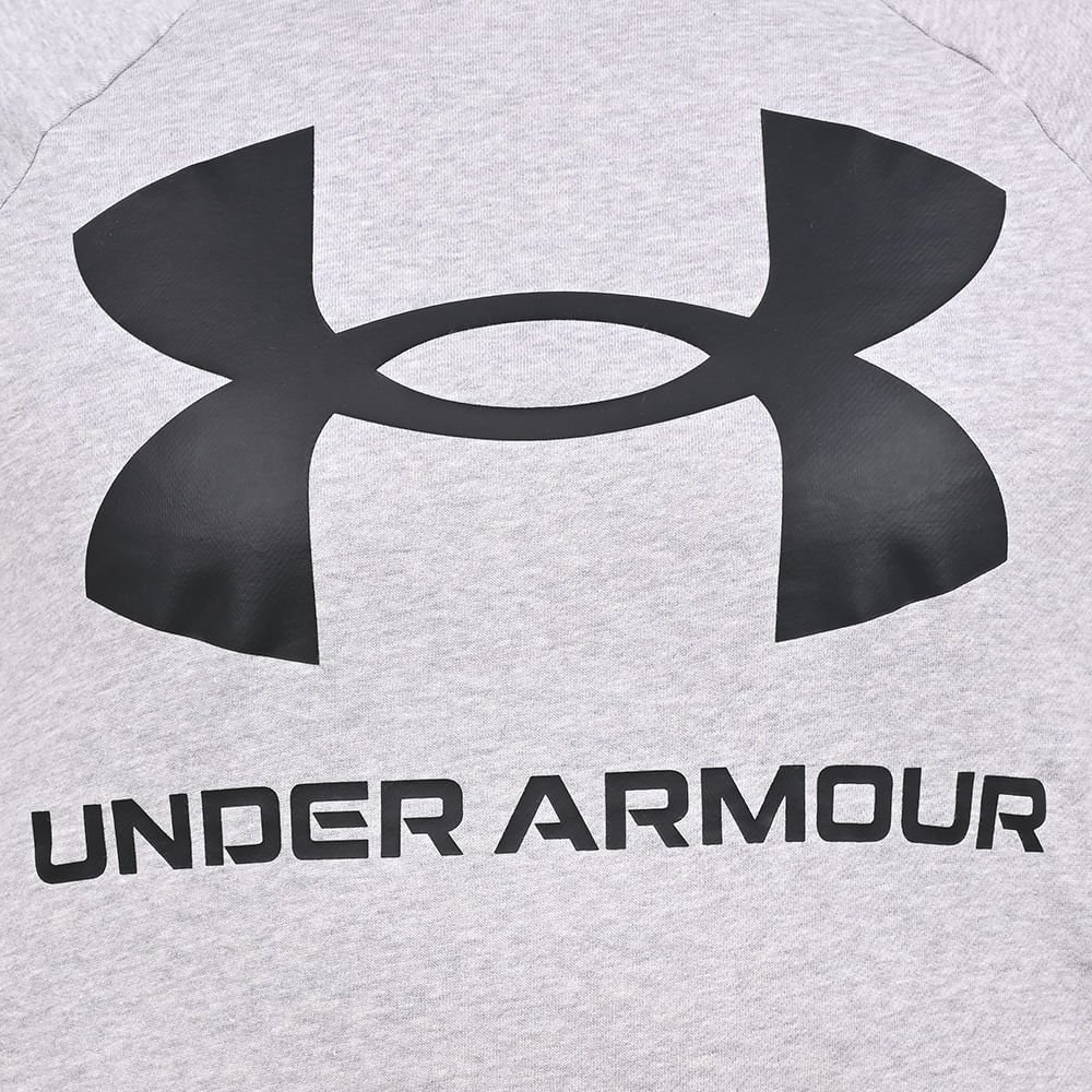 Moletom de Treino Masculino Under Armour Rival Fleece Big Logo HD Cinza 7