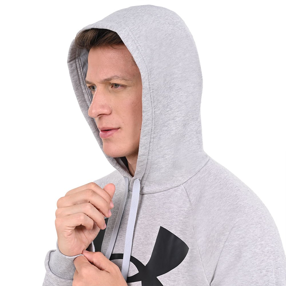 Moletom de Treino Masculino Under Armour Rival Fleece Big Logo HD Cinza 6