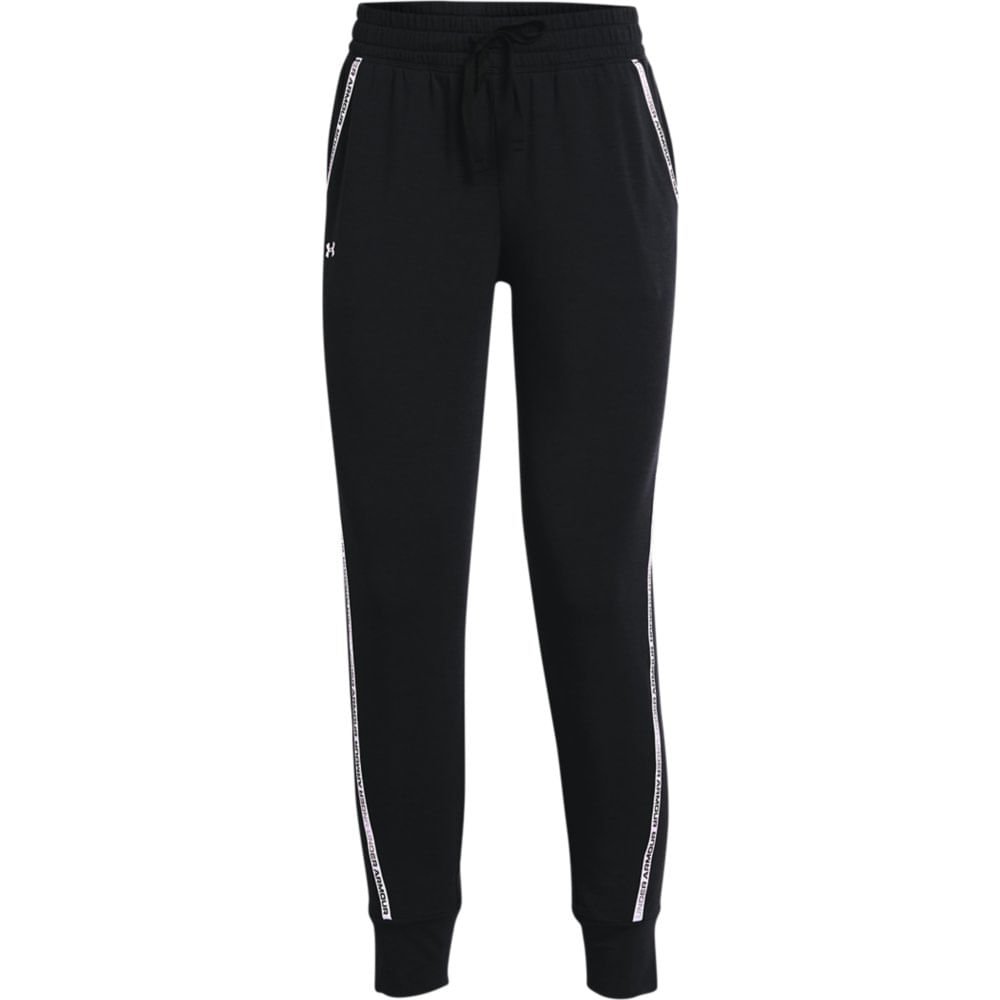 Calça de Treino Feminina Under Armour Rival Terry Taped Pant Preto