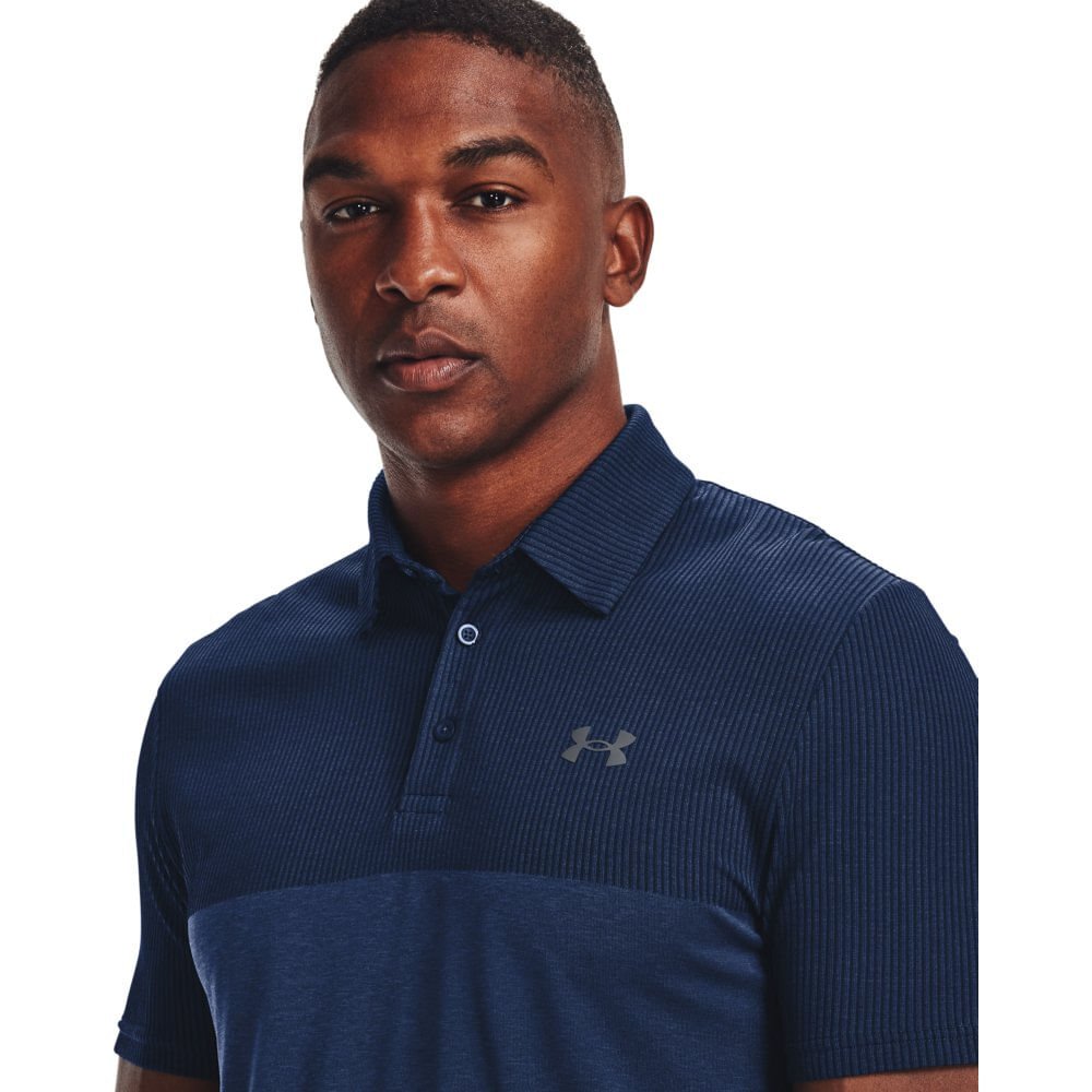 Polo Masculina Under Armour Vanish Seamless Blocked Azul