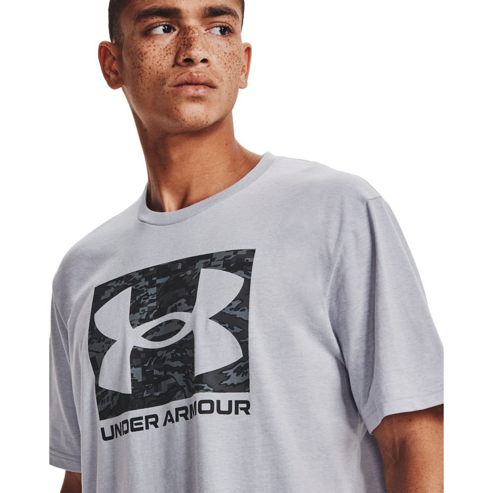 Camiseta de Treino Masculina Under Armour ABC Camo Boxed Logo Cinza 3